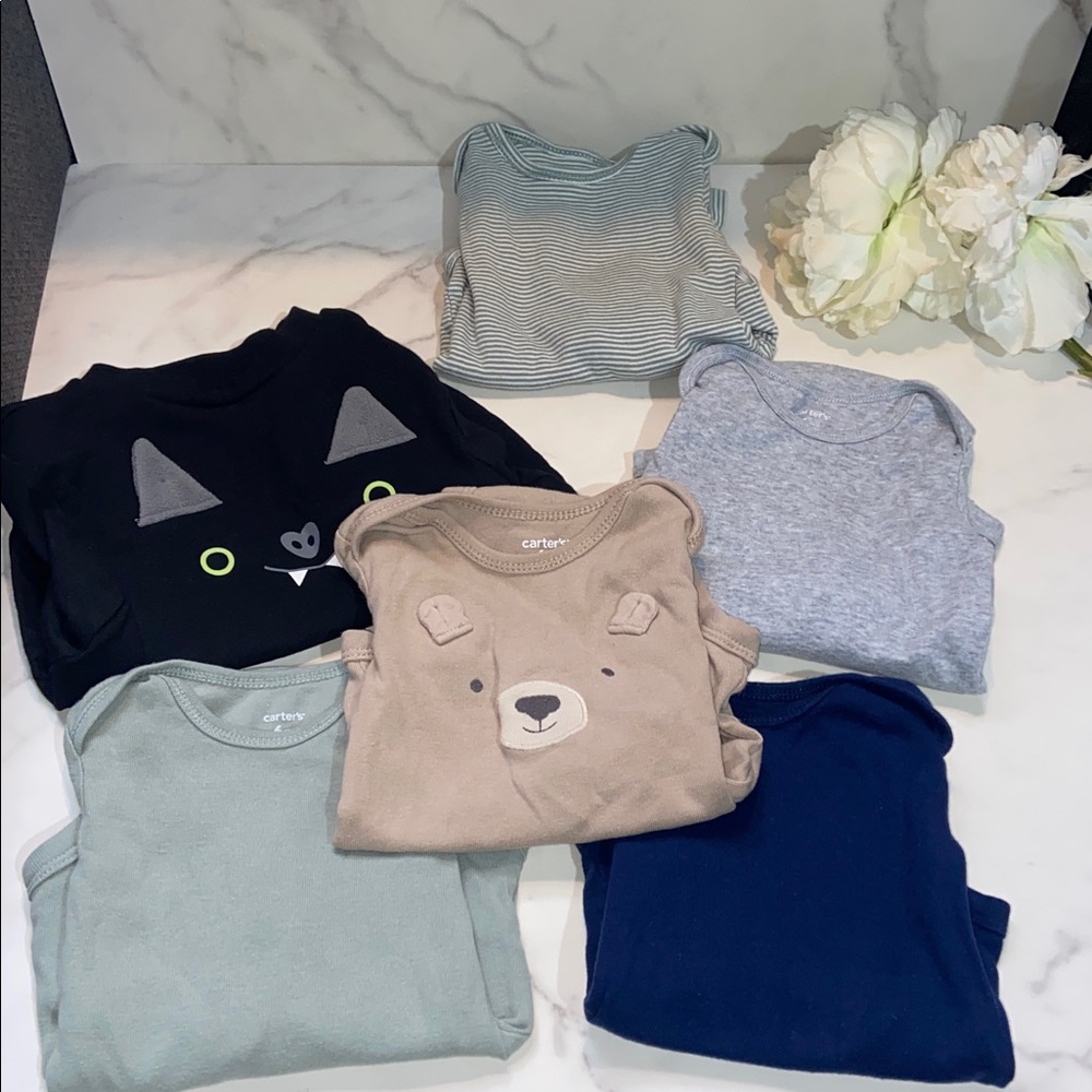 Carter's Baby Long sleeve Bodysuit Long Sleeve Tee Bundle of 6 size 6 months
